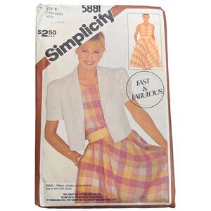 Simplicity 5881 Vintage Misses' Dress & Jacket Pattern Size R (14-18)